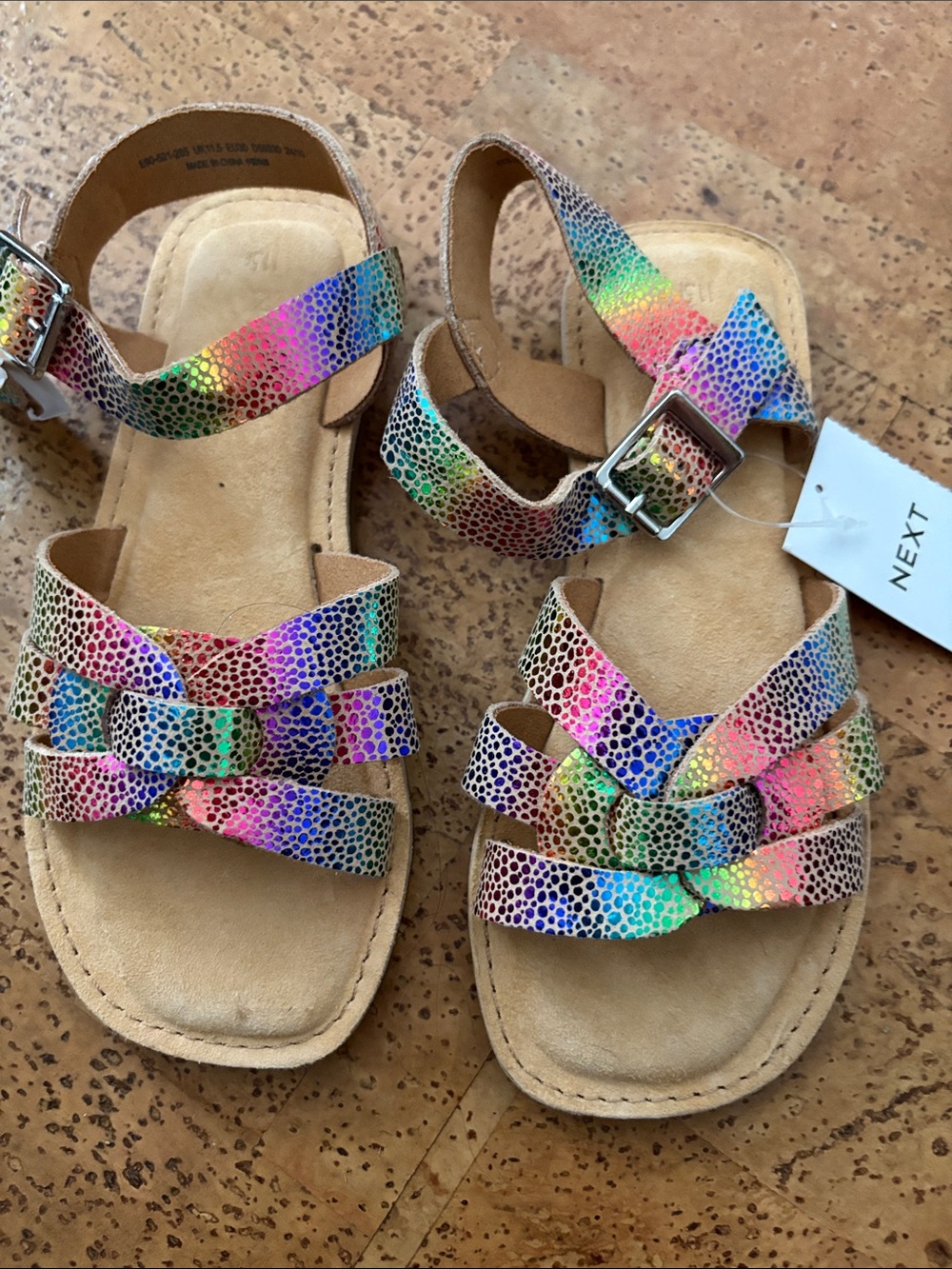 next Multicolor Metallic Rainbow Strap Sandals